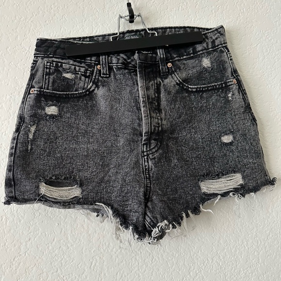 Wild Fable Charcoal Distressed Jean Shorts - Picture 1 of 4